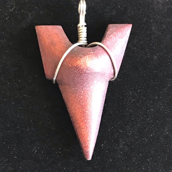 Wooden Shark Tooth Pendant - Picture 1 of 3